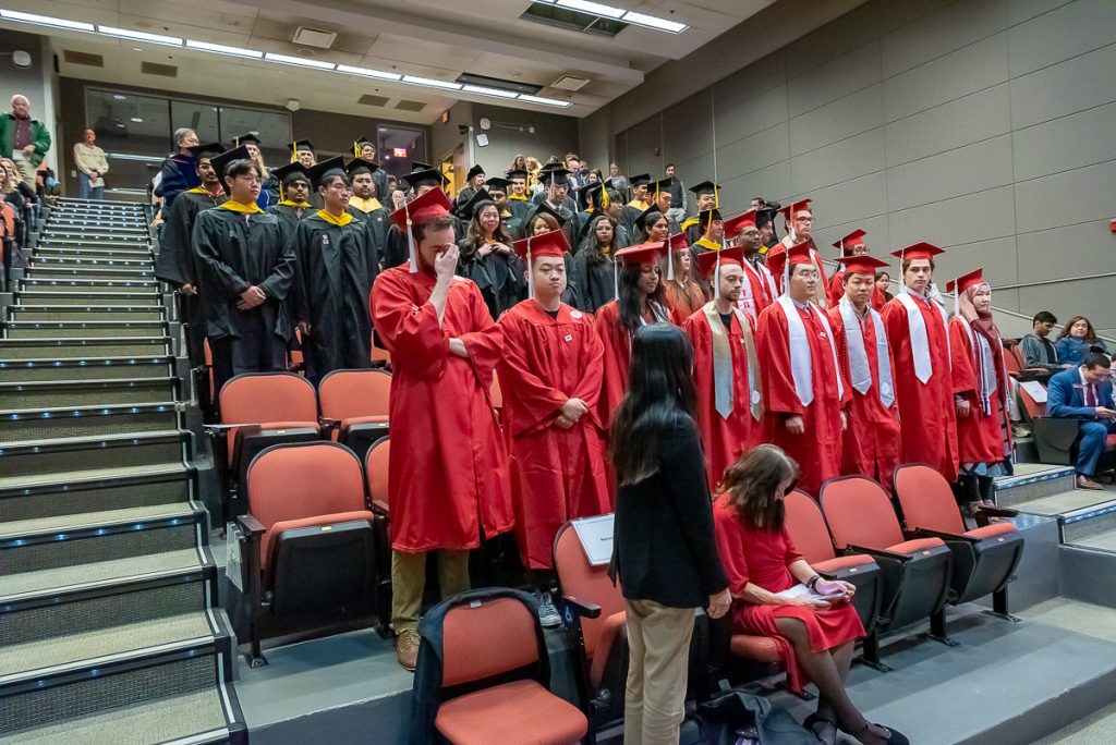 Students from the Mathematics Department during the Fall 2024 Commencement